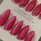 Reusable Shimmering Fuchsia Cat Eye Effect | Nails Premium Press on Nails Gel Manicure Handprint Pressons Handmade | Lestarco nails WM987