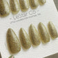 Reusable Gold Glam | Nails Premium Press on Nails Gel Manicure Handprint Pressons Handmade | Lestarco nails WM993