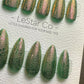 Reusable Enchanted Forest Envy | Premium Press on Nails Gel Hand Painted Pressons Customizable Gel Nail Artist fake nails WM991