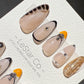 Reusable Amber Noir| Premium Press on Nails Gel | Fake Nails | Cute Fun Colorful Gel Nail Artist faux nails TMR995