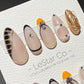Reusable Amber Noir| Premium Press on Nails Gel | Fake Nails | Cute Fun Colorful Gel Nail Artist faux nails TMR995
