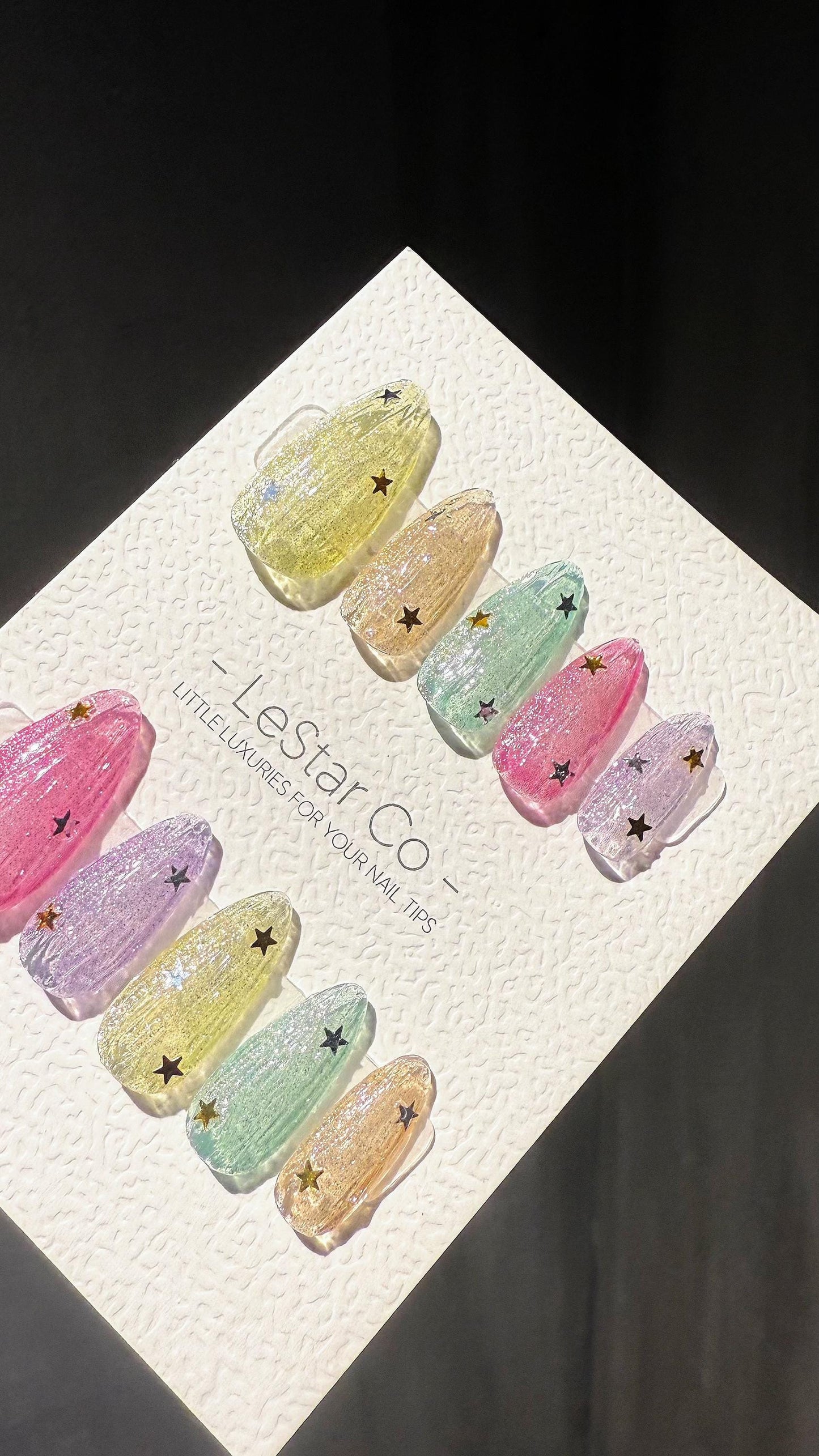 Reusable Twinkle Pop Cat Eye Effect| Premium Press on Nails Gel Hand Painted Pressons Customizable Gel Nail Artist faux nails TMR996