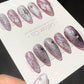 Reusable Purple Stardust Cat Eye Effect | Premium Press on Nails Gel Hand Painted Pressons Customizable Gel Nail Artist faux nails TMR997