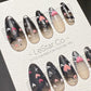 Reusable Batty Romance Web of Love Valentine Halloween| Premium Press on Nails Gel | Fake Nails | Cute Fun Colorful Gel Nail TMR998