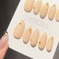 Reusable Nude Minimal Glam Matte finish | Premium Press on Nails Gel Hand Painted Pressons Customizable Gel Nail Artist faux nails WM1000