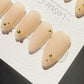 Reusable Nude Minimal Glam Matte finish | Premium Press on Nails Gel Hand Painted Pressons Customizable Gel Nail Artist faux nails WM1000