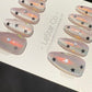 Reusable Iridescent Stars Cat Eye Cat Eye Effect | Premium Press on Nails Gel Hand Painted Pressons Customizable Gel Nail Artist nail WM1002