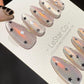 Reusable Iridescent Stars Cat Eye Cat Eye Effect | Premium Press on Nails Gel Hand Painted Pressons Customizable Gel Nail Artist nail WM1002
