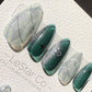 Reusable Teal Sparkle Cat Eye Effect | Premium Press on Nails Gel Hand Painted Pressons Customizable Gel Nail Artist faux nails TMR1006