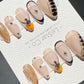 Reusable Amber Noir| Premium Press on Nails Gel | Fake Nails | Cute Fun Colorful Gel Nail Artist faux nails TMR995