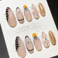 Reusable Amber Noir| Premium Press on Nails Gel | Fake Nails | Cute Fun Colorful Gel Nail Artist faux nails TMR995