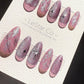 Reusable Purple Stardust Cat Eye Effect | Premium Press on Nails Gel Hand Painted Pressons Customizable Gel Nail Artist faux nails TMR997