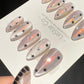 Reusable Iridescent Stars Cat Eye Cat Eye Effect | Premium Press on Nails Gel Hand Painted Pressons Customizable Gel Nail Artist nail WM1002