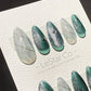 Reusable Teal Sparkle Cat Eye Effect | Premium Press on Nails Gel Hand Painted Pressons Customizable Gel Nail Artist faux nails TMR1006