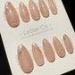 Reusable Pearl Accent | Premium Short Press on Nails Gel Manicure Handprint Pressons Handmade | Lestarco faux nails TMR1010