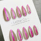 Reusable Neon Elegance Hot Pink Strike| Premium Press on Nails Gel Hand Painted Pressons Customizable Gel Nail Artist faux nails TMW1017