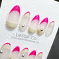 Reusable Neon Blush | Premium Press on Nails Gel Hand Painted Pressons Customizable Gel Nail Artist faux nails ML623