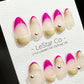Reusable Neon Blush | Premium Press on Nails Gel Hand Painted Pressons Customizable Gel Nail Artist faux nails ML623