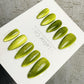 Reusable Electric Olive Cat Eye Effect | Nails Premium Press on Nails Gel Manicure Handprint Pressons Handmade | Lestarco nails WM1018