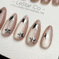 Reusable Moon Dust Cat Eye Effect | Premium Press on Nails Gel Hand Painted Pressons Customizable Gel Nail Artist faux nails WM1019