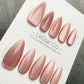 Reusable Silky Rosewood Cat Eye Effect | Nails Premium Press on Nails Gel Manicure Handprint Pressons Handmade | Lestarco nails WM1021