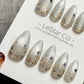 Reusable Silver Comet Cat Eye Effect| Premium Press on Nails Gel | Fake Nails | Cute Fun Colorful Gel Nail faux nails WM1022
