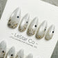 Reusable Silver Comet Cat Eye Effect| Premium Press on Nails Gel | Fake Nails | Cute Fun Colorful Gel Nail faux nails WM1022