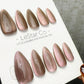 Reusable Taupe Mirage Cat Eye Effect | Nails Premium Press on Nails Gel Manicure Handprint Pressons Handmade | Lestarco nails WM1024