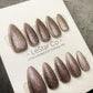 Reusable Champagne Stardust Cat Eye | Nails Premium Press on Nails Gel Manicure Handprint Pressons Handmade | Lestarco faux nails WM1026