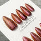 Reusable Golden Molten Peach Bubble Effect | Premium Press on Nails Gel Hand Painted Pressons Customizable Gel Nail fake nails WM1027