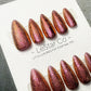 Reusable Golden Molten Peach Bubble Effect | Premium Press on Nails Gel Hand Painted Pressons Customizable Gel Nail fake nails WM1027