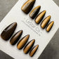 Reusable Tiger's Eye Cat Eye Effect | Nails Premium Press on Nails Gel Manicure Handprint Pressons Handmade | Lestarco nails WM1031