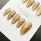 Reusable Stellar Toffee Cat Eye Effect| Premium Press on Nails Gel Hand Painted Pressons Customizable Gel Nail Artist faux nails TMR1029