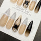 Reusable Gothic Web Spider Kiss| Premium Press on Nails Gel Hand Painted Pressons Customizable Gel Nail Artist faux nails TMR1032