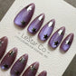 Reusable Cosmic Pulse Purple Cat Eye Effect| Premium Press on Nails Gel Hand Painted Pressons Customizable Gel Nail Artist faux nails WM1013