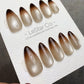 Reusable Soft Brew Cat Eye Effect | Premium Press on Nails Gel Hand Painted Pressons Customizable Gel Nail Artist fake nails WM1014
