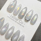 Reusable Frozen Opal Cat Eye Effect | Premium Press on Nails Gel Hand Painted Pressons Customizable Gel Nail faux nails WM1015