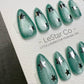 Reusable Mint Cosmos Green Cat Eye Effect| Premium Press on Nails Gel Hand Painted Pressons Customizable Gel Nail Artist faux nails WM1013