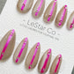 Reusable Neon Elegance Hot Pink Strike| Premium Press on Nails Gel Hand Painted Pressons Customizable Gel Nail Artist faux nails TMW1017