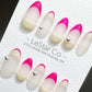 Reusable Neon Blush | Premium Press on Nails Gel Hand Painted Pressons Customizable Gel Nail Artist faux nails ML623