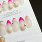 Reusable Neon Blush | Premium Press on Nails Gel Hand Painted Pressons Customizable Gel Nail Artist faux nails ML623