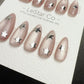 Reusable Moon Dust Cat Eye Effect | Premium Press on Nails Gel Hand Painted Pressons Customizable Gel Nail Artist faux nails WM1019