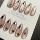 Reusable Moon Dust Cat Eye Effect | Premium Press on Nails Gel Hand Painted Pressons Customizable Gel Nail Artist faux nails WM1019