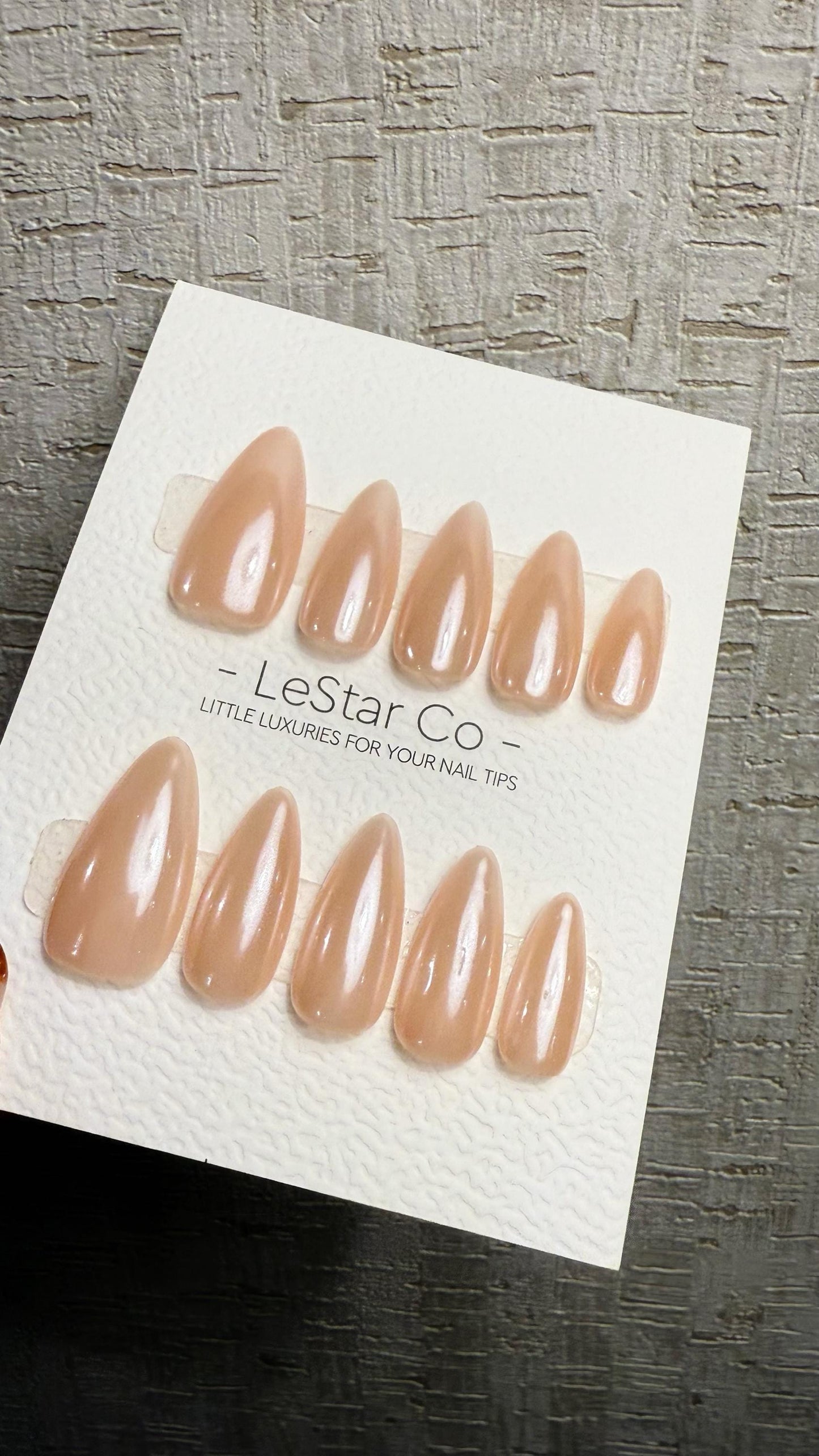 Reusable Silk Nude | Premium Press on Nails Gel Hand Painted Pressons Customizable Gel Nail Artist faux nails WM1020