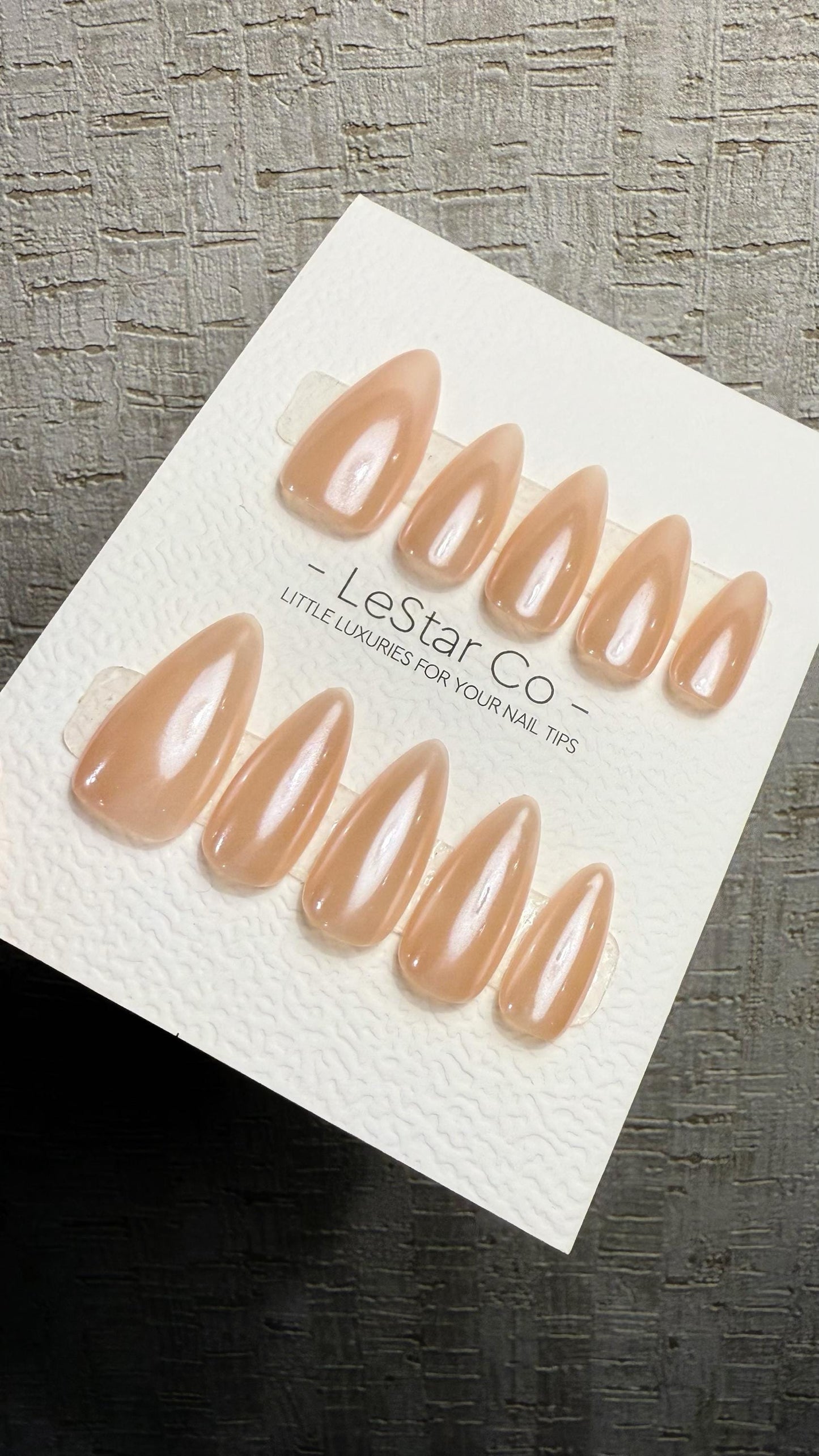 Reusable Silk Nude | Premium Press on Nails Gel Hand Painted Pressons Customizable Gel Nail Artist faux nails WM1020