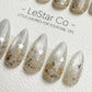 Reusable Silver Comet Cat Eye Effect| Premium Press on Nails Gel | Fake Nails | Cute Fun Colorful Gel Nail faux nails WM1022