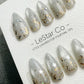Reusable Silver Comet Cat Eye Effect| Premium Press on Nails Gel | Fake Nails | Cute Fun Colorful Gel Nail faux nails WM1022