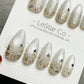 Reusable Silver Comet Cat Eye Effect| Premium Press on Nails Gel | Fake Nails | Cute Fun Colorful Gel Nail faux nails WM1022