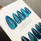 Reusable Ocean Pulse Blue Cat eye | Nails Premium Press on Nails Gel Manicure Handprint Pressons Handmade | Lestarco faux nails WM1033