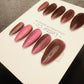 Reusable Rosy Bronze Cat eye | Nails Premium Press on Nails Gel Manicure Handprint Pressons Handmade | Lestarco faux nails WM1034